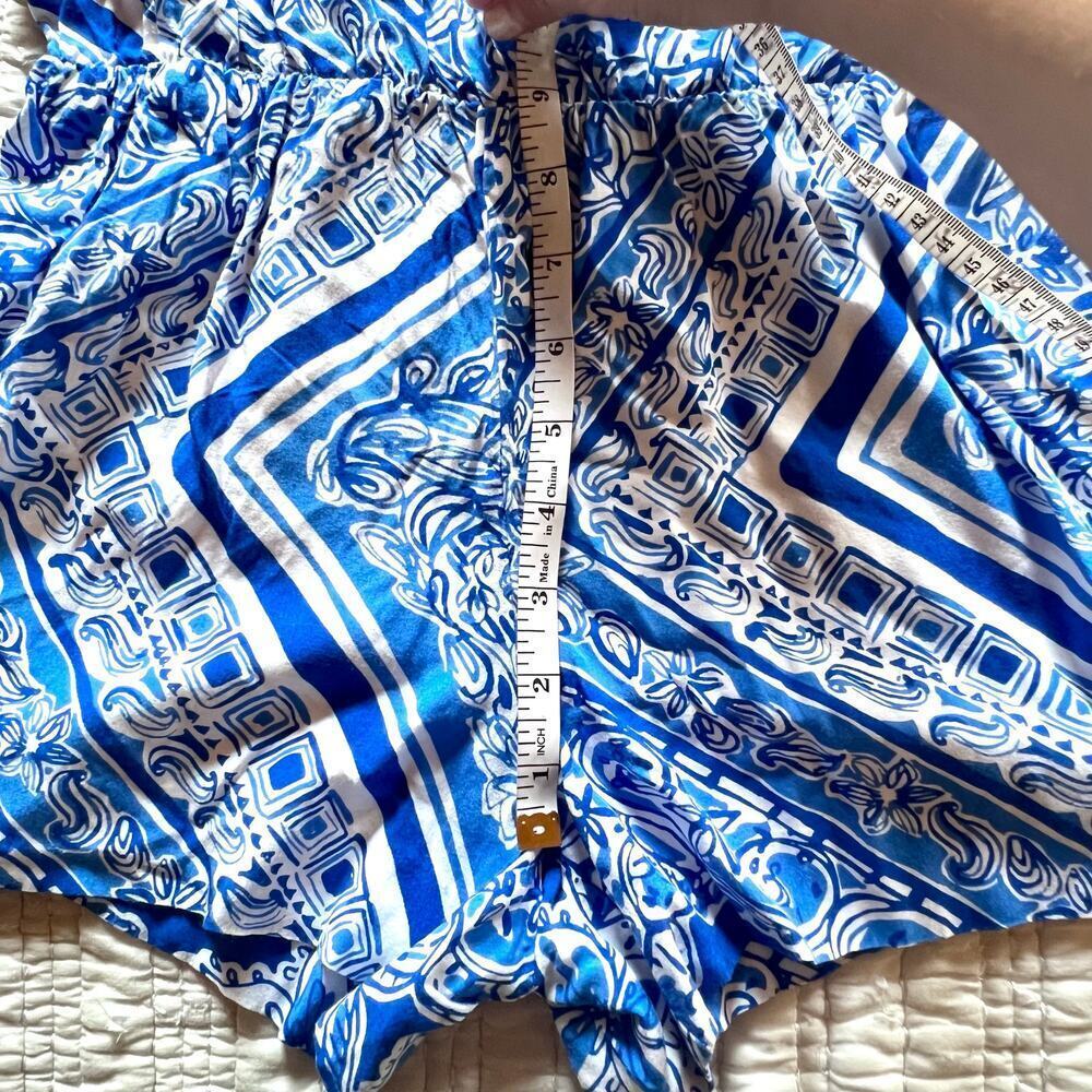 Lilly Pulitzer dusk shorts romper blue and white size S - Picture 10 of 15